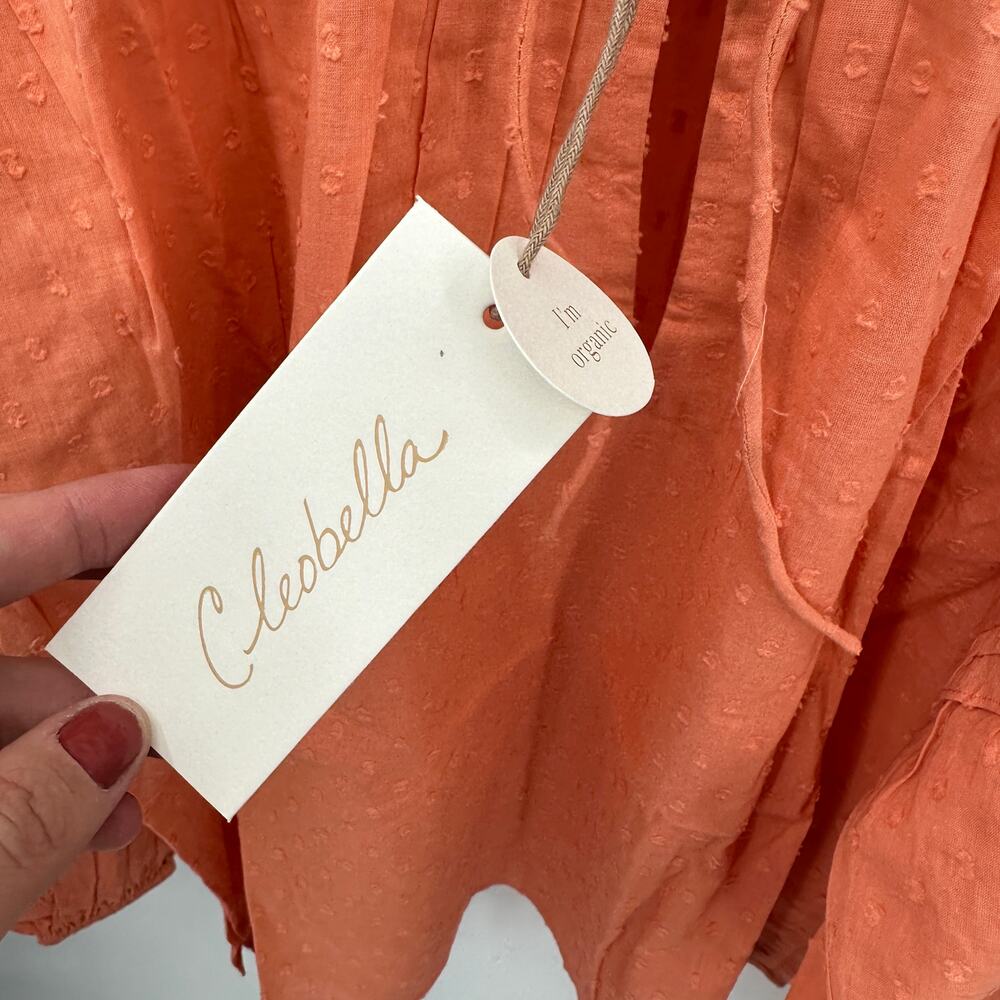 CLEOBELLA NWT Evereve Phoenix Puff Long Sleeve Organic Cotton Blouse Coral // S - Picture 8 of 16